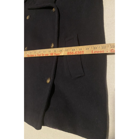 VTG Tweeds Peacoat Jacket Womens Small Black Wool Heavy Double Breasted Coat - Picture 13 of 16